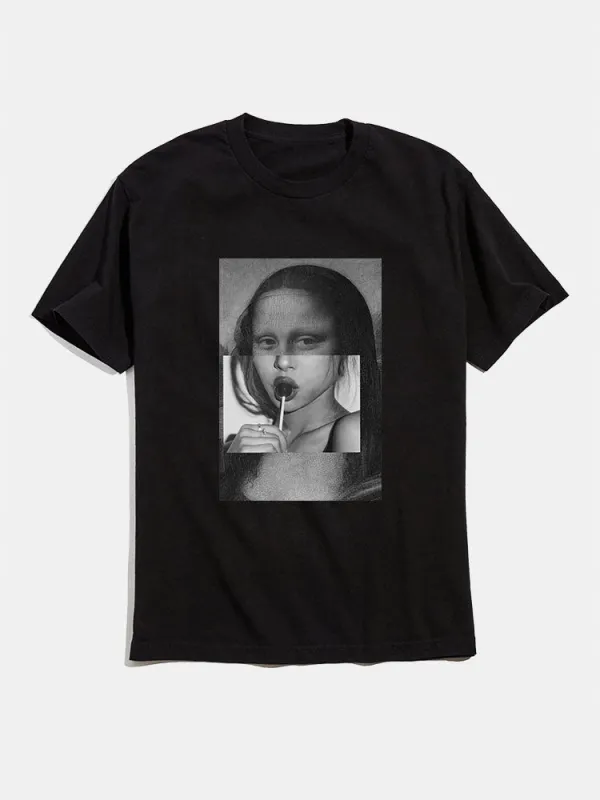 Mona Lisa & Candy Girl Funny T-Shirts sold by Hoooyi