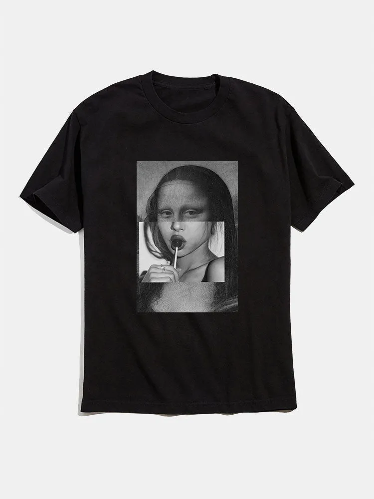 Mona Lisa & Candy Girl Funny T-Shirts sold by Hoooyi