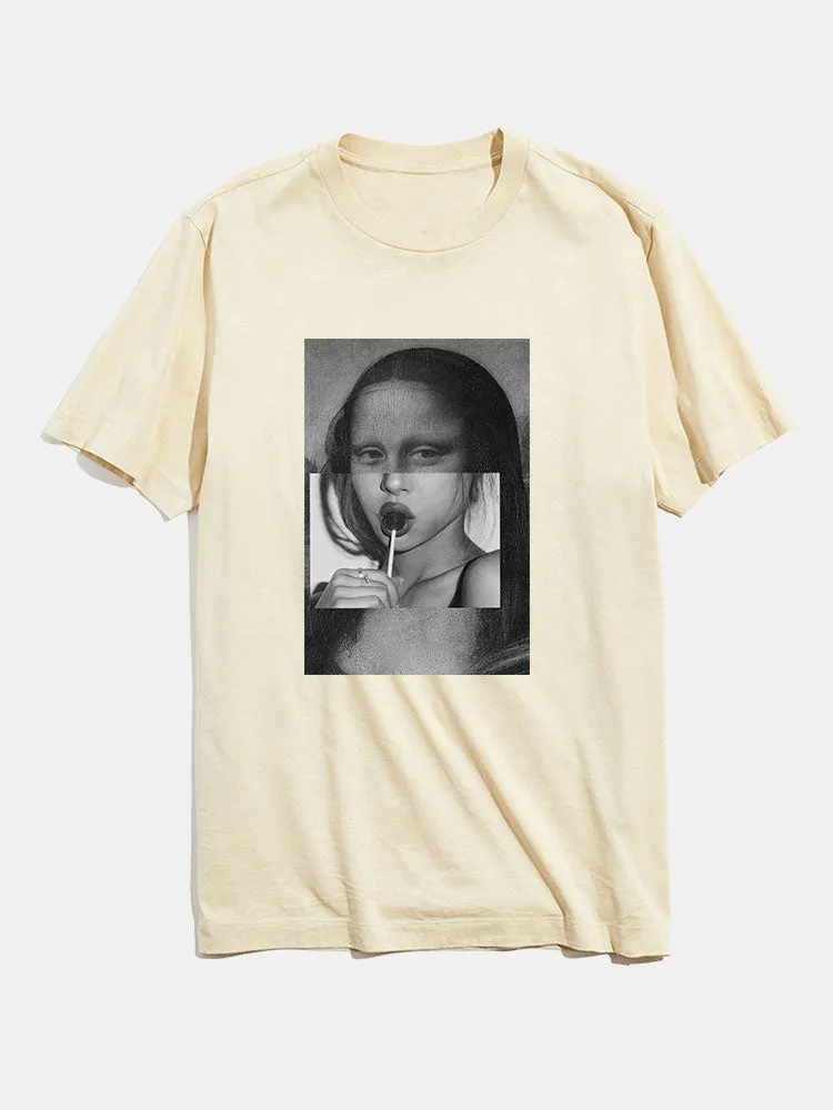 Mona Lisa & Candy Girl Funny T-Shirts sold by Hoooyi product image thumbnail 3