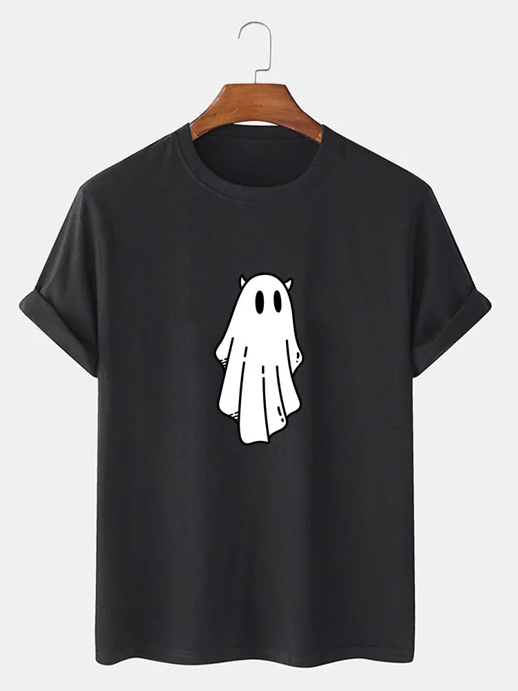 Halloween Cute Ghost Print T-Shirt sold by Hoooyi