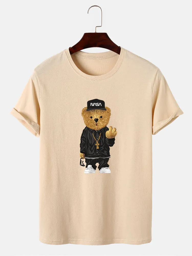 Hip Hop Bear Print T-Shirt sold by Hoooyi product image thumbnail 4