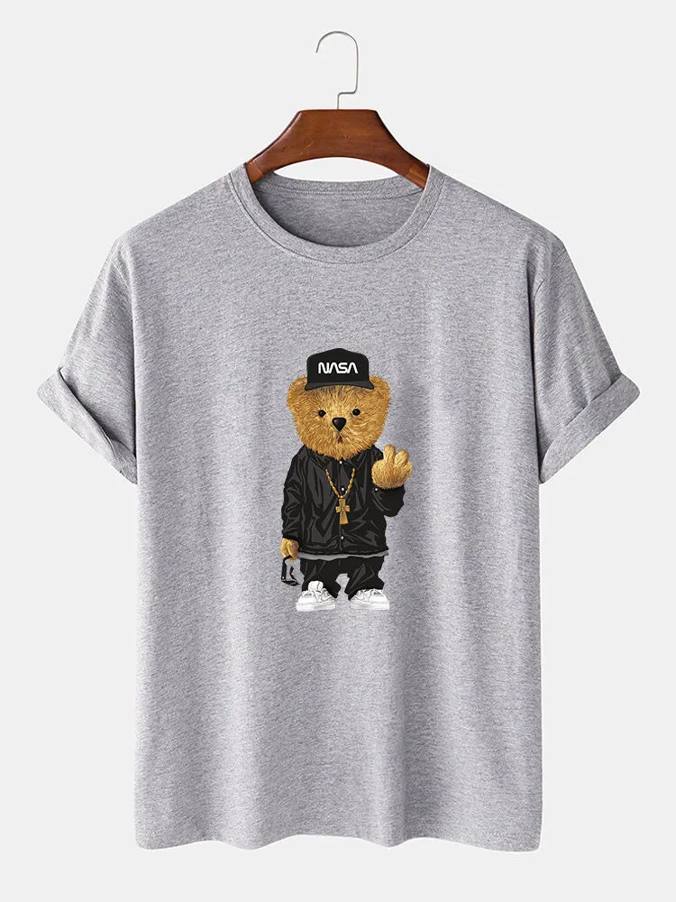 Hip Hop Bear Print T-Shirt sold by Hoooyi product image thumbnail 3