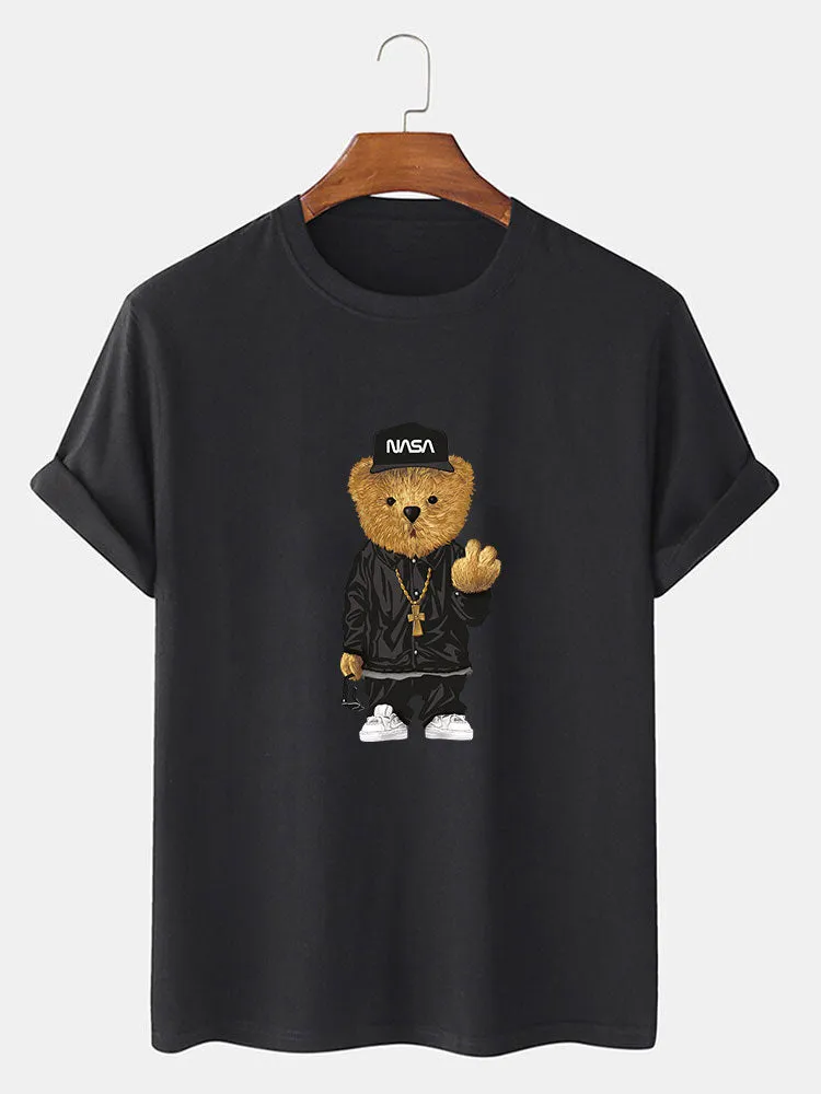 Hip Hop Bear Print T-Shirt sold by Hoooyi product image thumbnail 2