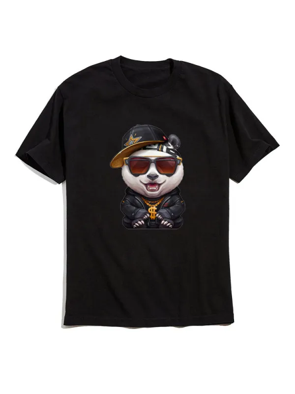 Hip-pop Panda Graphic T-Shirts sold by Hoooyi