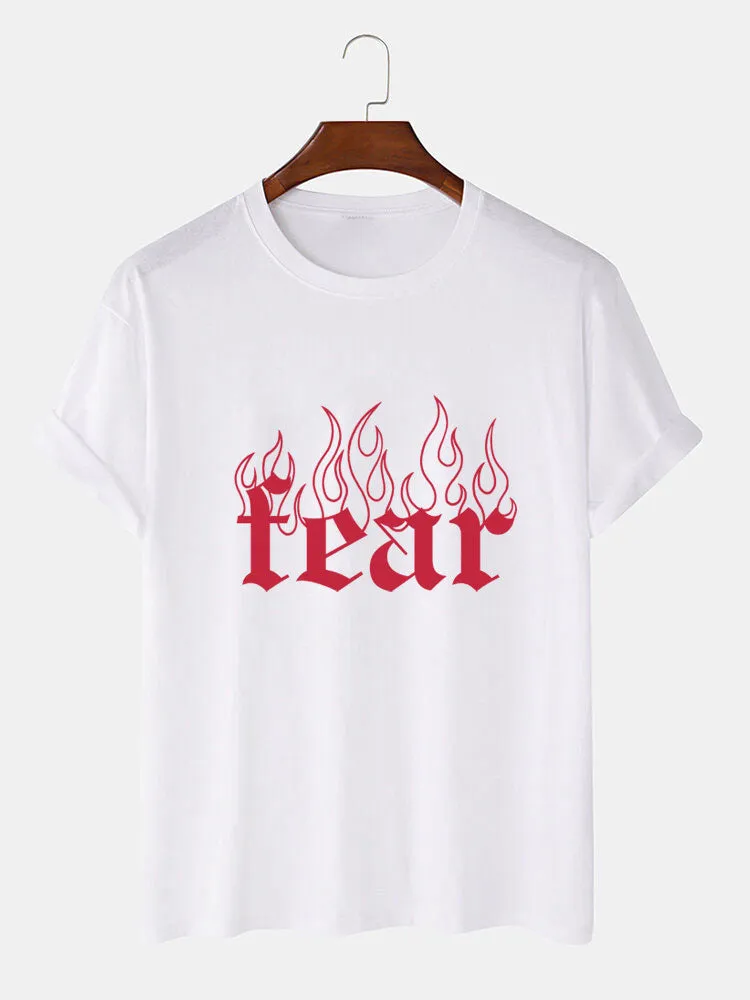 Gothic Flame Letter Print T-Shirt sold by Hoooyi product image thumbnail 2