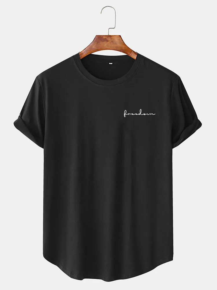 Freedom Print Arc Hem T-Shirt sold by Hoooyi product image thumbnail 2