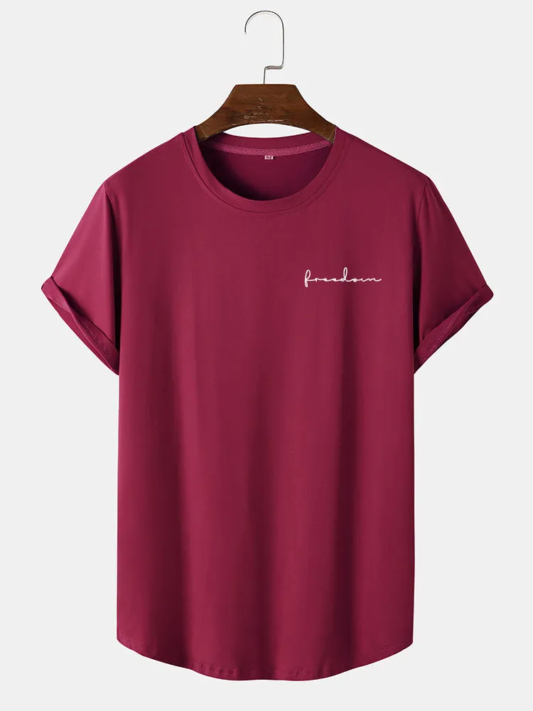 Freedom Print Arc Hem T-Shirt sold by Hoooyi product image thumbnail 4