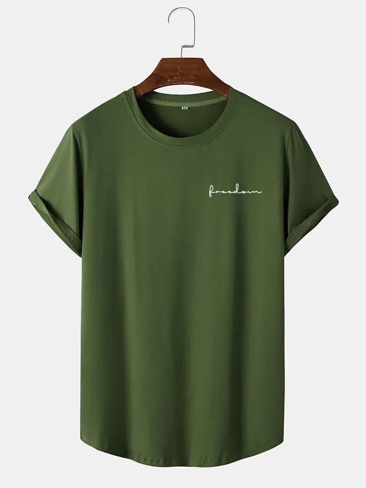 Freedom Print Arc Hem T-Shirt sold by Hoooyi product image thumbnail 5