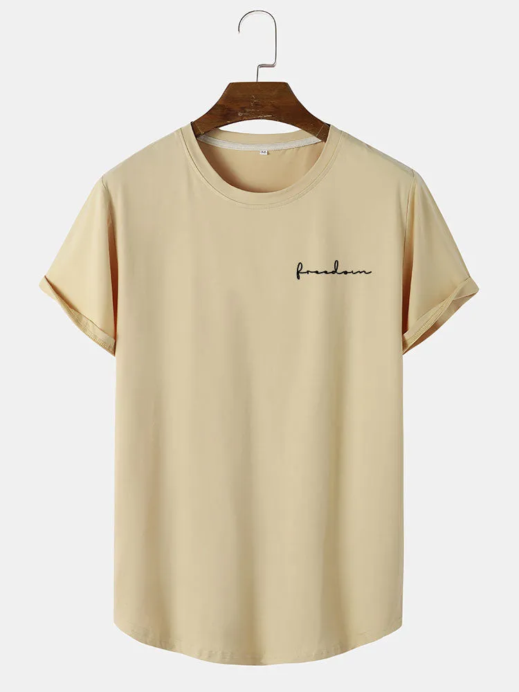 Freedom Print Arc Hem T-Shirt sold by Hoooyi product image thumbnail 3