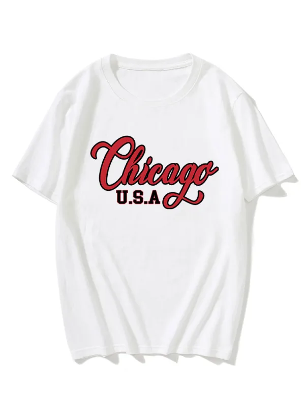 Chicago Print T-Shirt sold by Hoooyi