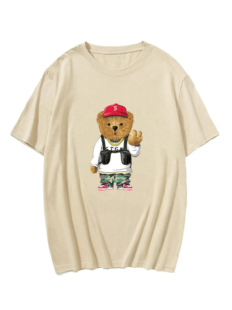 Cartoon Bear Print T-Shirt sold by Hoooyi product image thumbnail 5