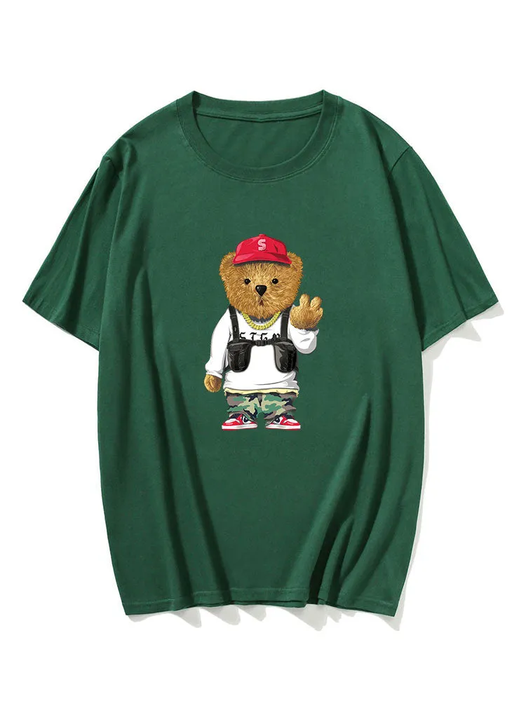 Cartoon Bear Print T-Shirt sold by Hoooyi product image thumbnail 3