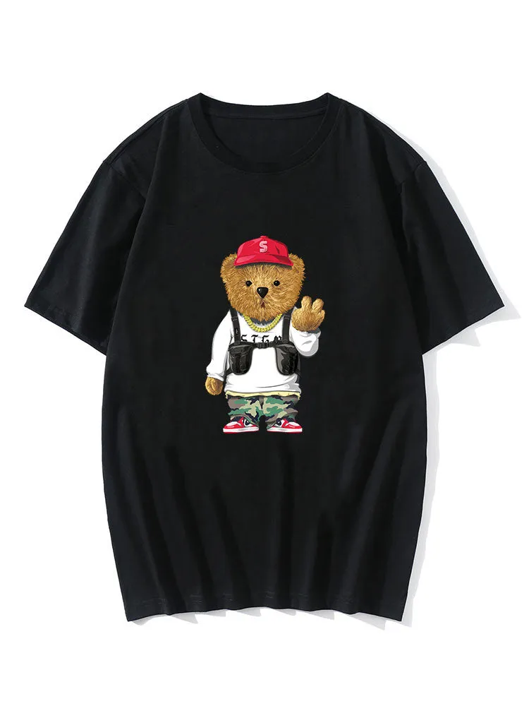 Cartoon Bear Print T-Shirt sold by Hoooyi product image thumbnail 2