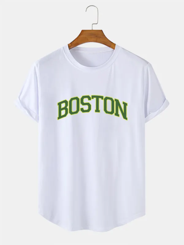 Boston Green Print T-Shirt made by Hoooyi