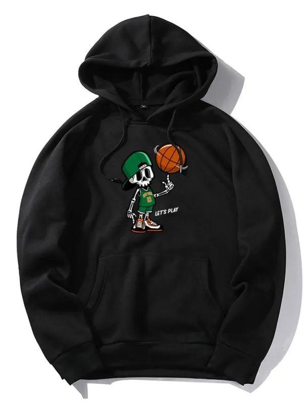 Basketball Skeleton Print Hoodie made by Hoooyi