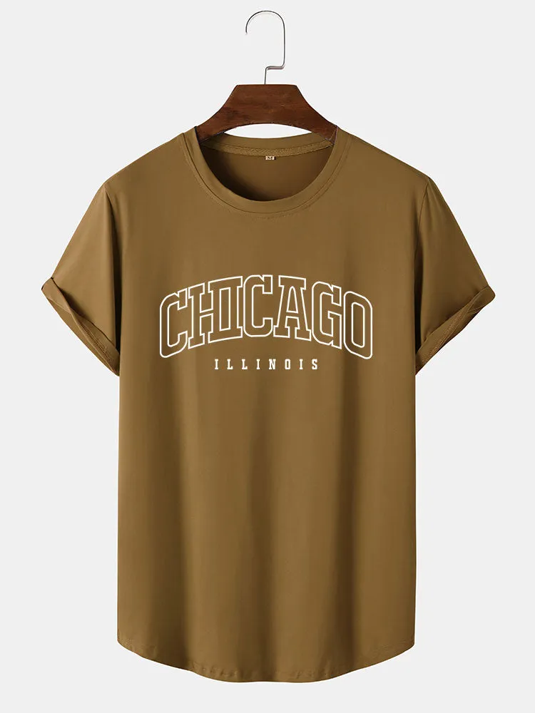 Chicago Print Arc Hem T-Shirt sold by Hoooyi product image thumbnail 3