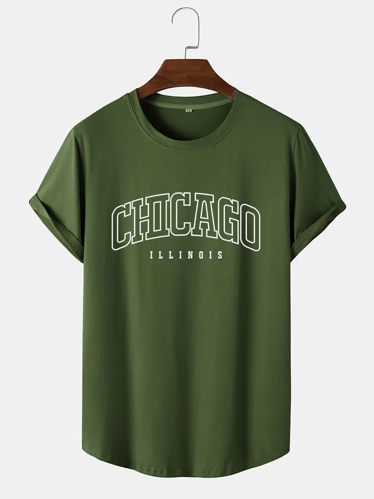 Chicago Print Arc Hem T-Shirt sold by Hoooyi product image thumbnail 2