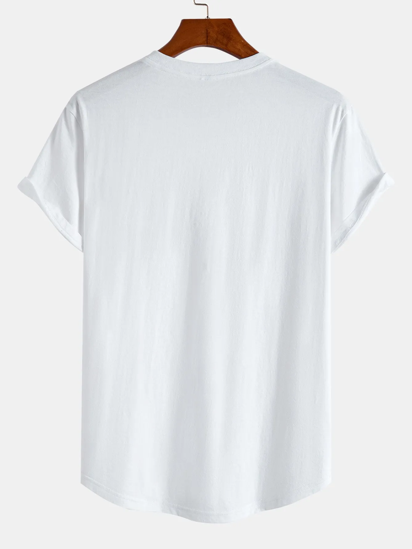 Basic Cotton Arc Hem T-Shirt sold by Hoooyi product image thumbnail 2