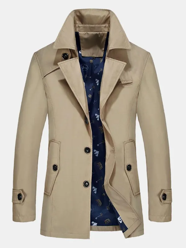 Mid Length Trench Coat sold by Hoooyi