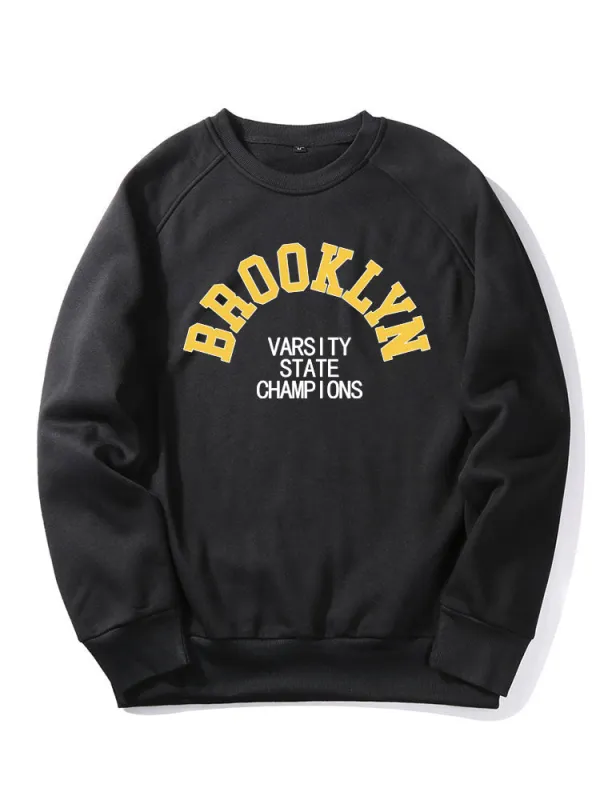 Brooklyn Varsity Print Sweatshirt sold by Hoooyi