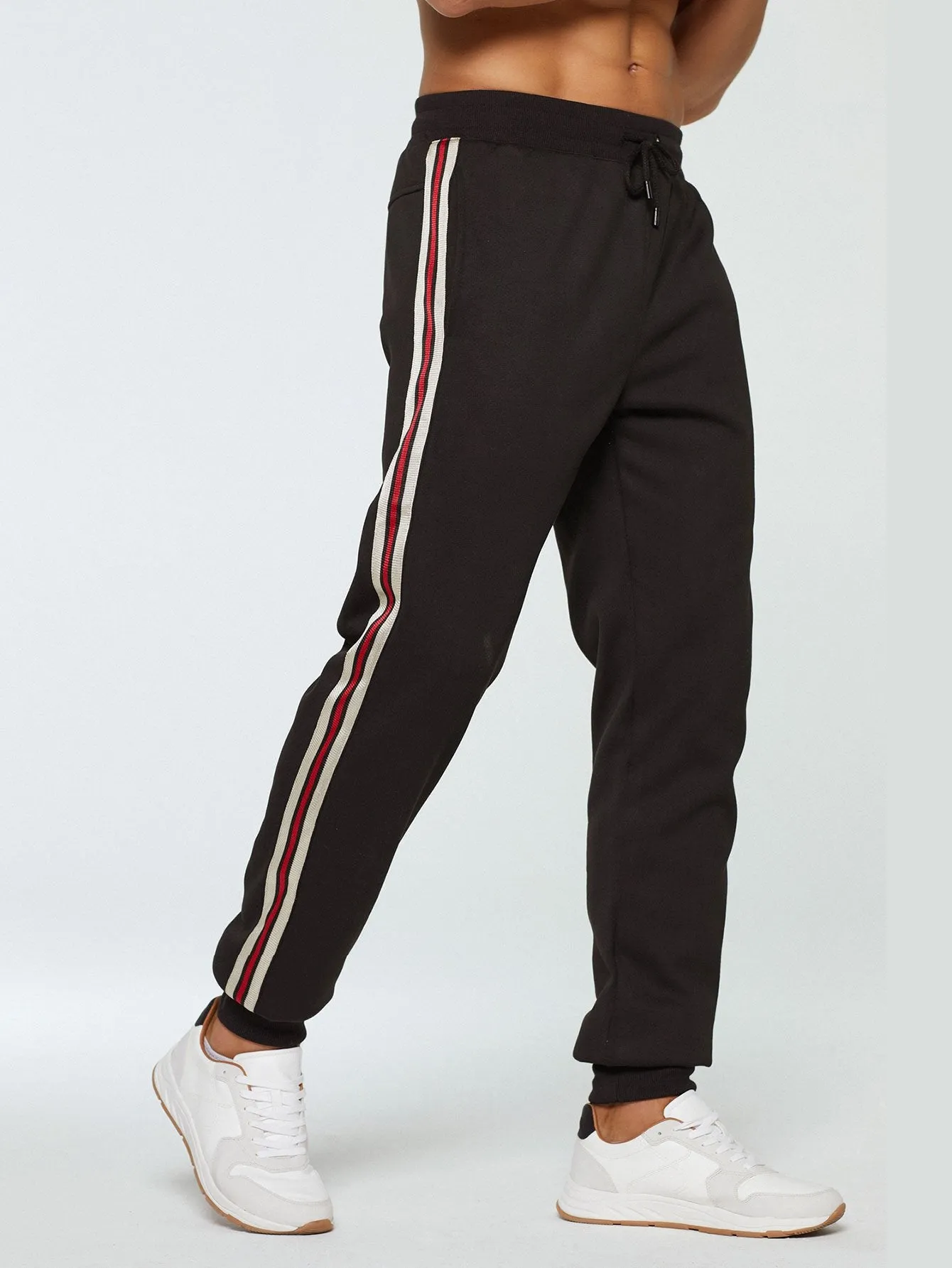 Teddy Lined Side Stripe Joggers sold by Hoooyi
