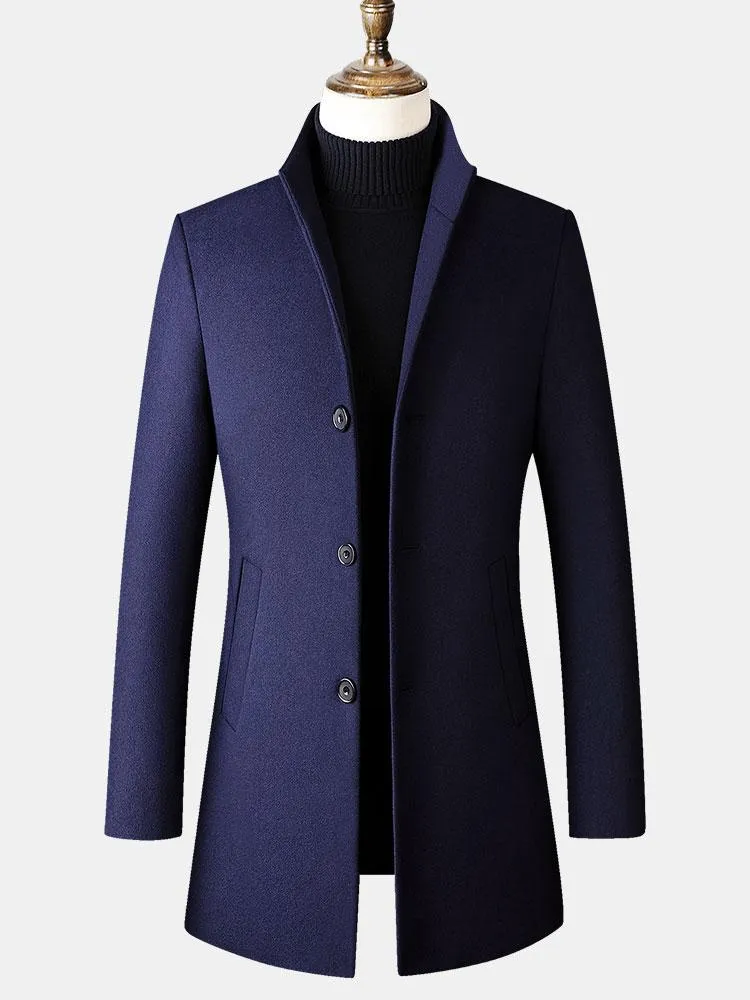 Funnel Neck Woolen Overcoat sold by Hoooyi product image thumbnail 4