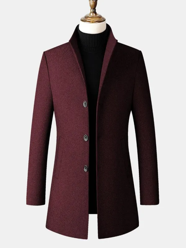 Funnel Neck Woolen Overcoat made by Hoooyi
