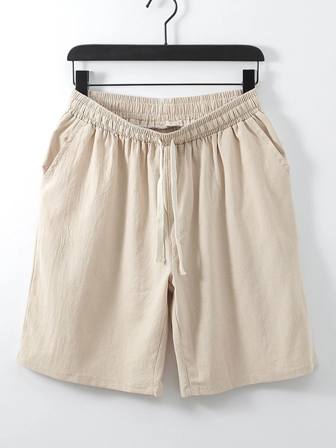 Man Cotton Drawstring Shorts sold by Hoooyi