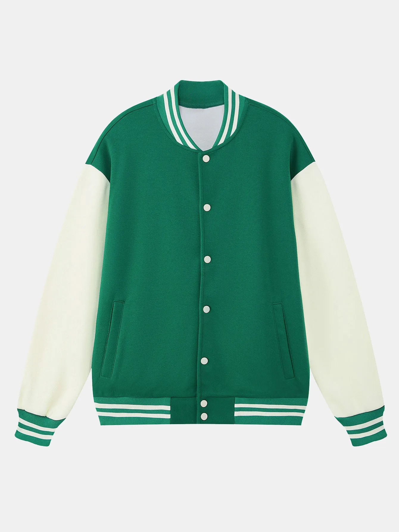 Jersey Contrast Preppy Jacket sold by Hoooyi product image thumbnail 3