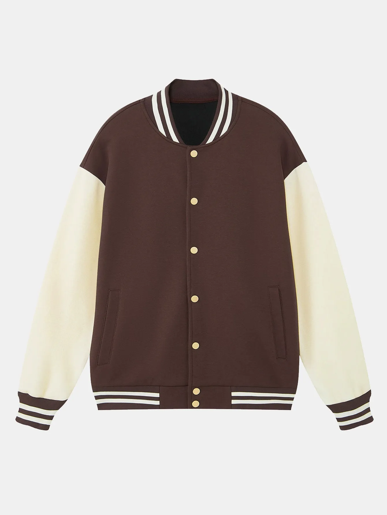 Jersey Contrast Preppy Jacket sold by Hoooyi product image thumbnail 5