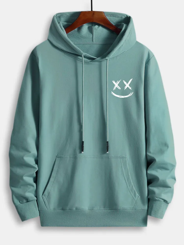 Smiley Print Cotton Hoodie sold by Hoooyi product image thumbnail 5