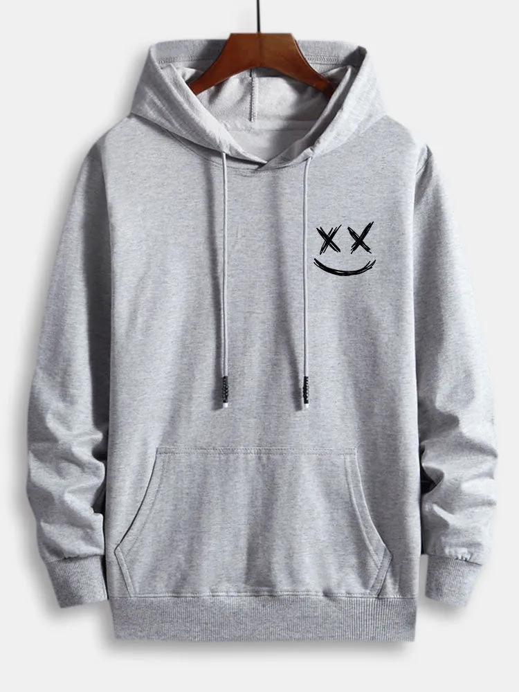Smiley Print Cotton Hoodie sold by Hoooyi product image thumbnail 2