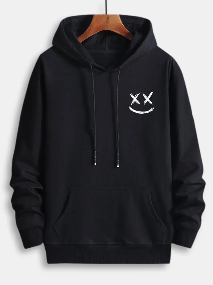 Smiley Print Cotton Hoodie sold by Hoooyi product image thumbnail 4