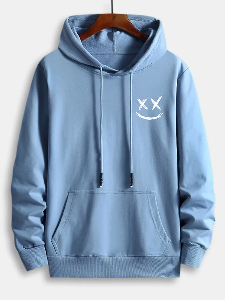 Smiley Print Cotton Hoodie sold by Hoooyi product image thumbnail 3