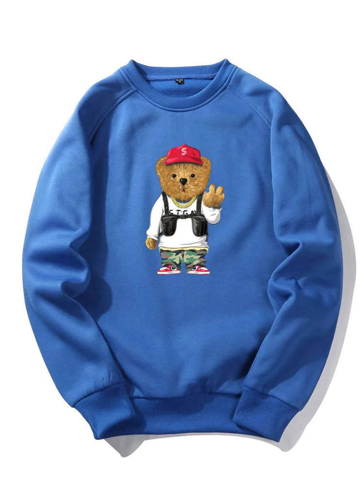 Cartoon Bear Print Sweatshirt sold by Hoooyi product image thumbnail 4
