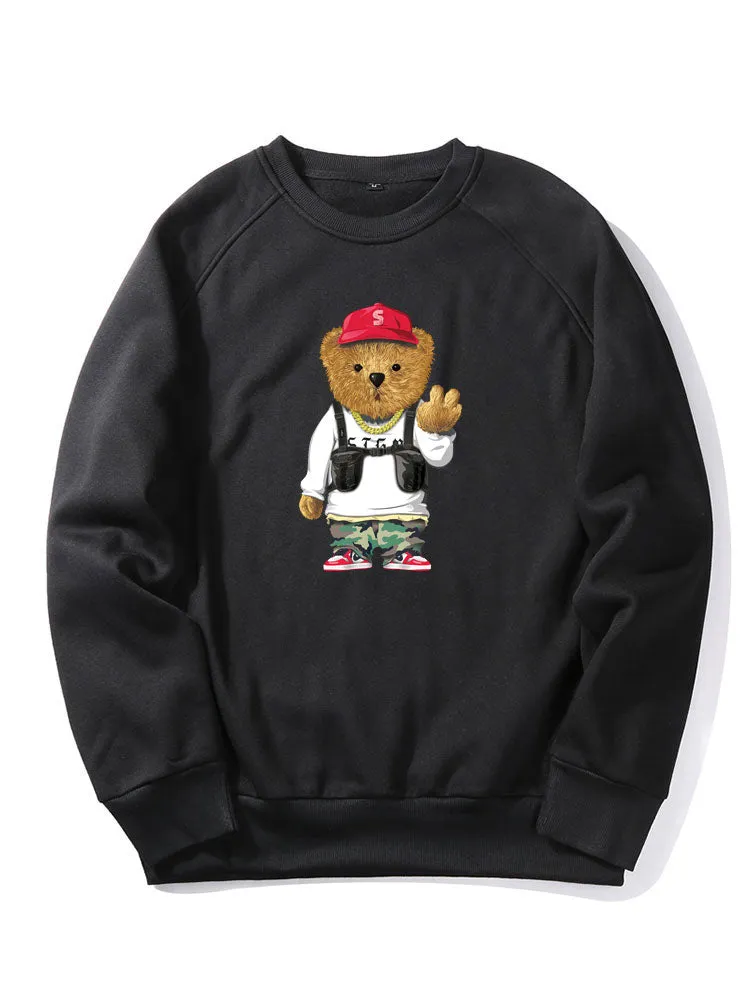 Cartoon Bear Print Sweatshirt sold by Hoooyi product image thumbnail 2