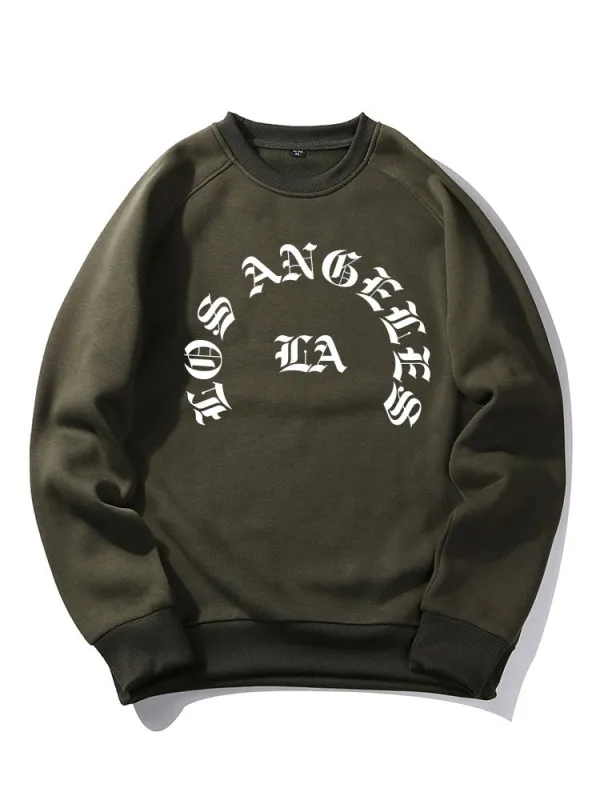 LA Letter Print Sweatshirt sold by Hoooyi