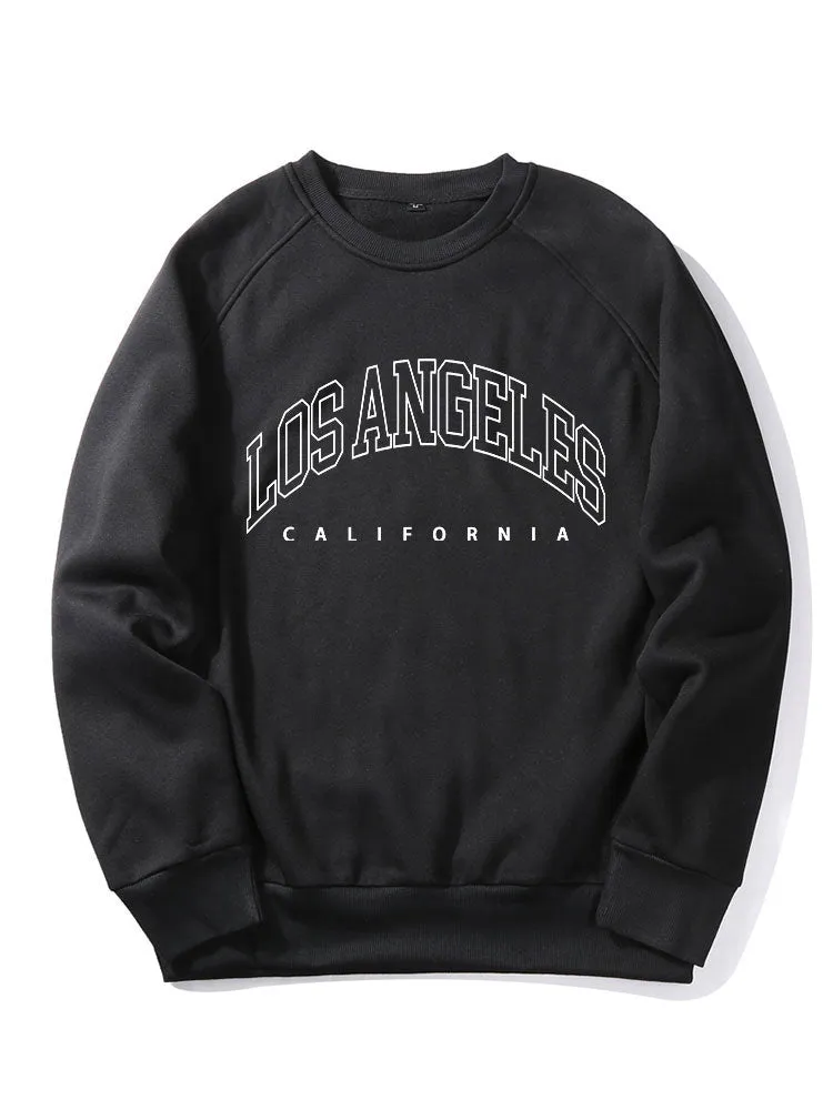 Los Angeles Letter Print Sweatshirt sold by Hoooyi