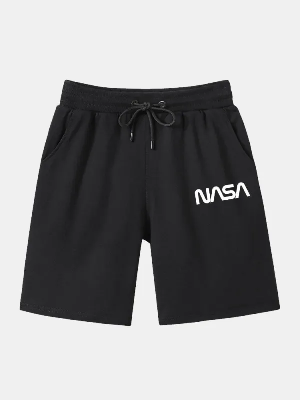 NASA Print Mid Length Shorts sold by Hoooyi