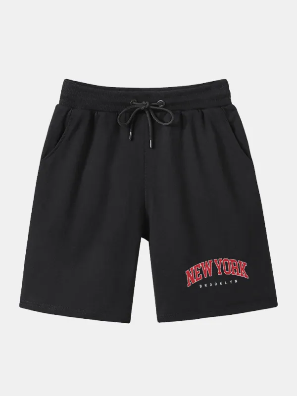 New York Print Mid Length Shorts sold by Hoooyi