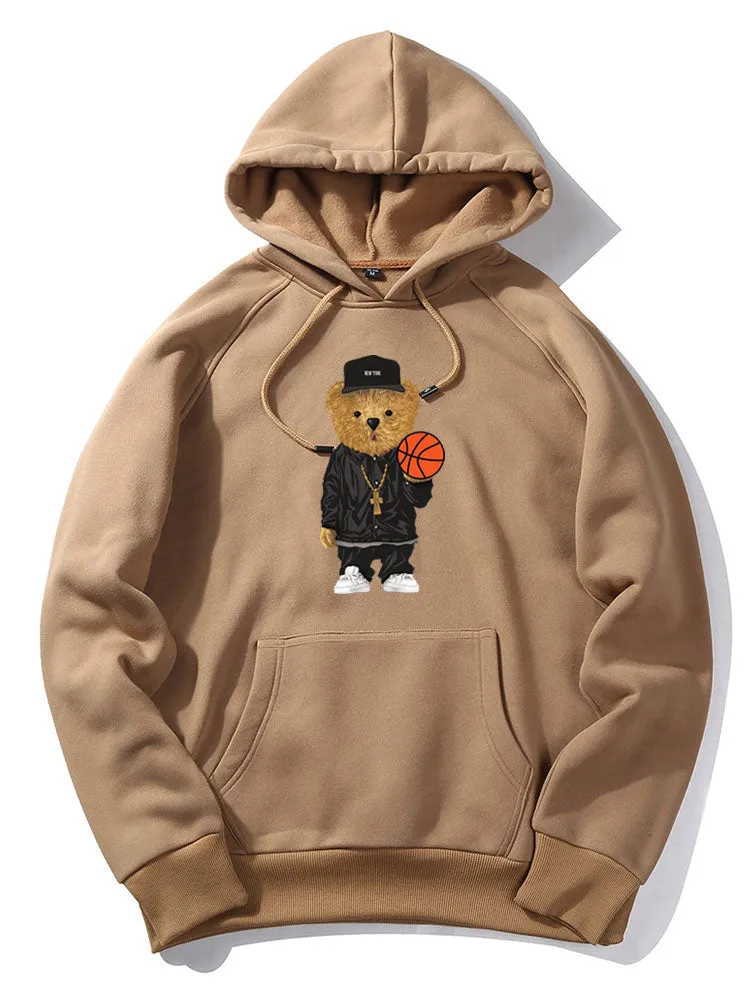Basketball Bear Print Hoodie sold by Hoooyi