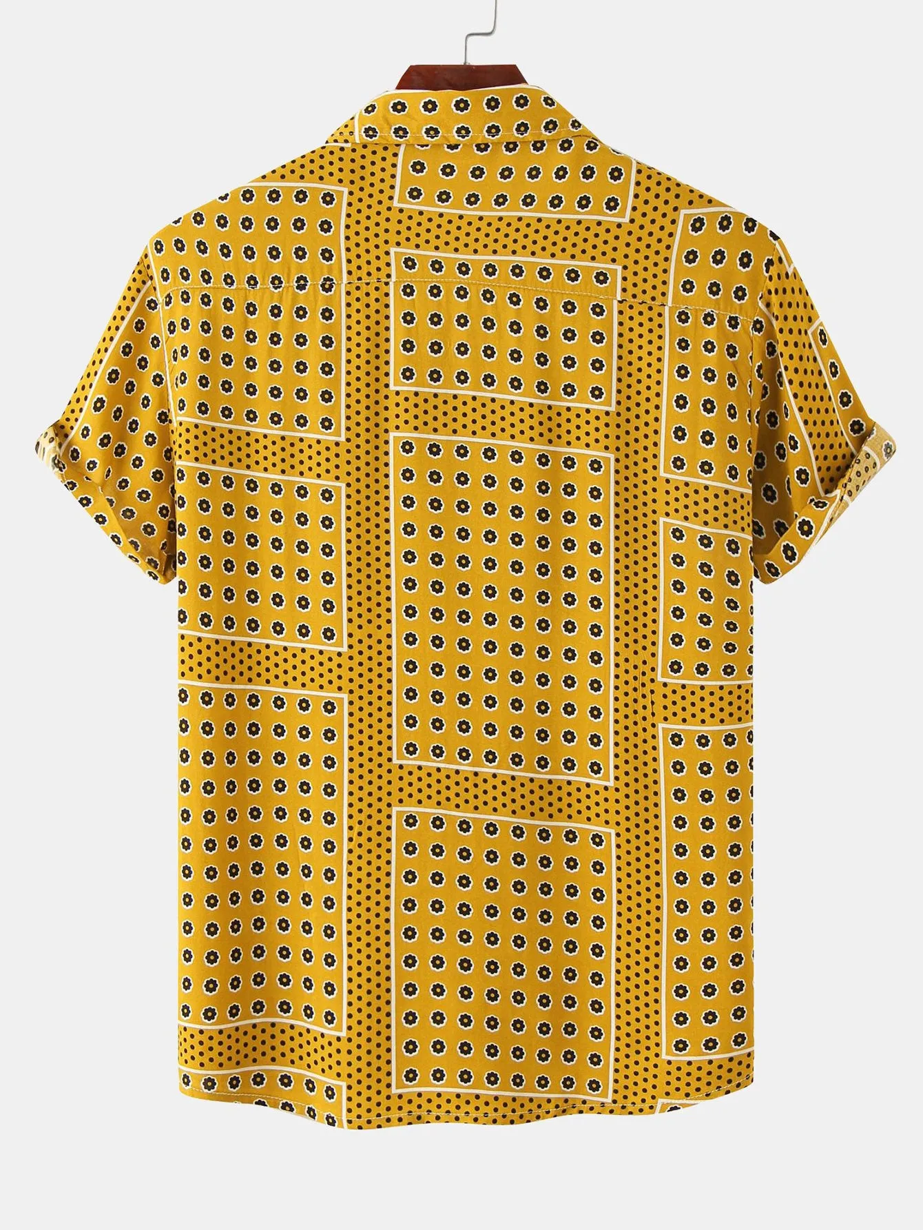 Polka Dot Floral Print Button Up Shirt sold by Hoooyi product image thumbnail 2