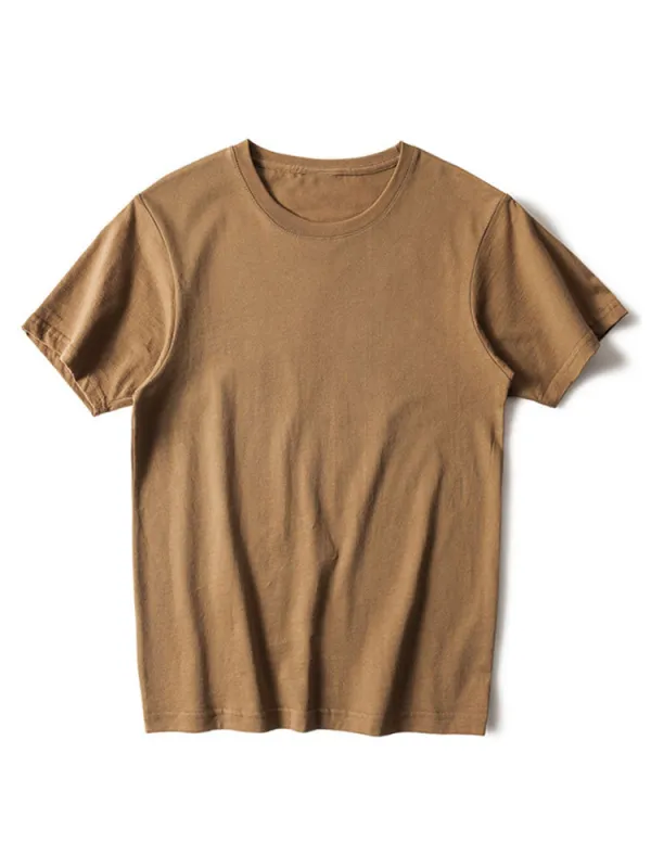 Basic Heavyweight Cotton T-Shirt sold by Hoooyi