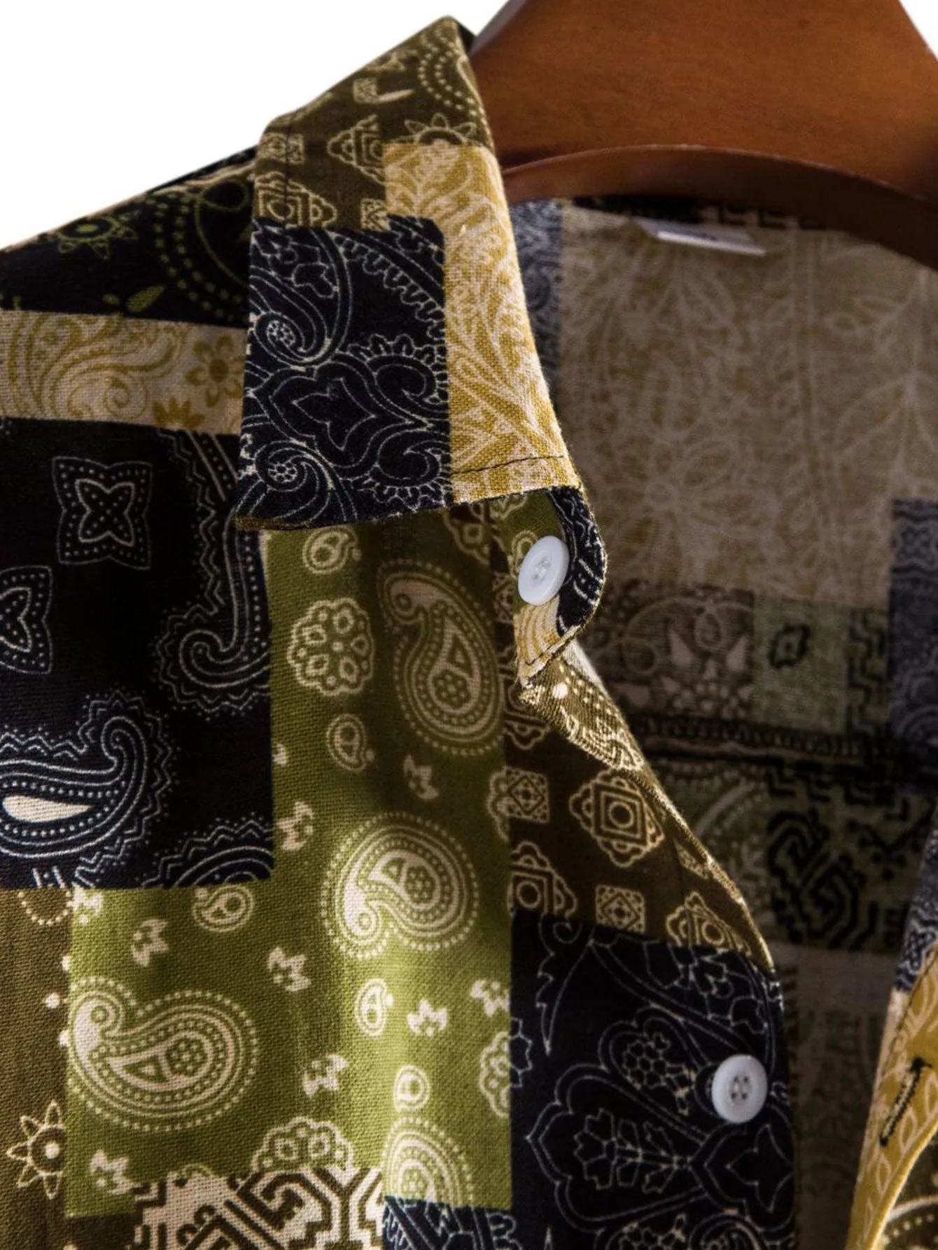 Paisley Geometry Print Button Up Shirt sold by Hoooyi product image thumbnail 3