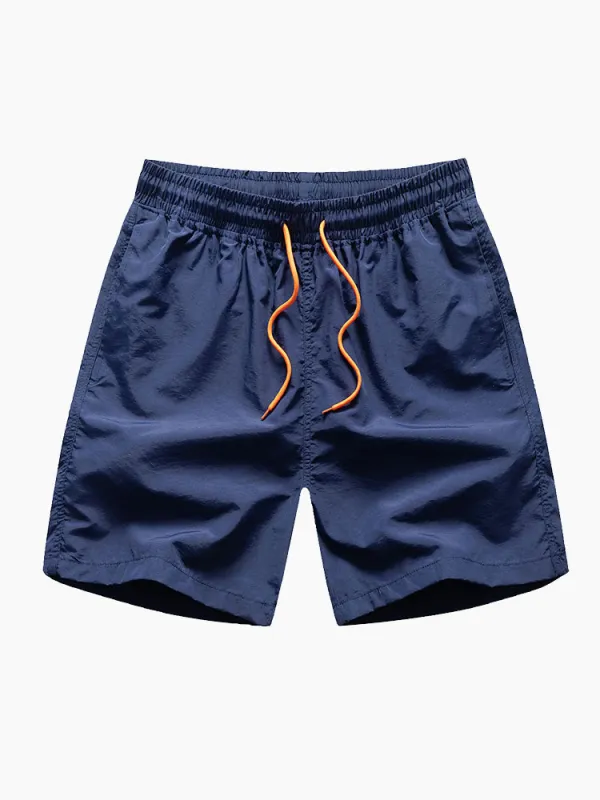 Man Mid Length Drawstring Swim Shorts sold by Hoooyi