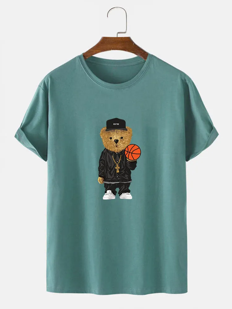 Basketball Bear Print T-Shirt sold by Hoooyi product image thumbnail 5
