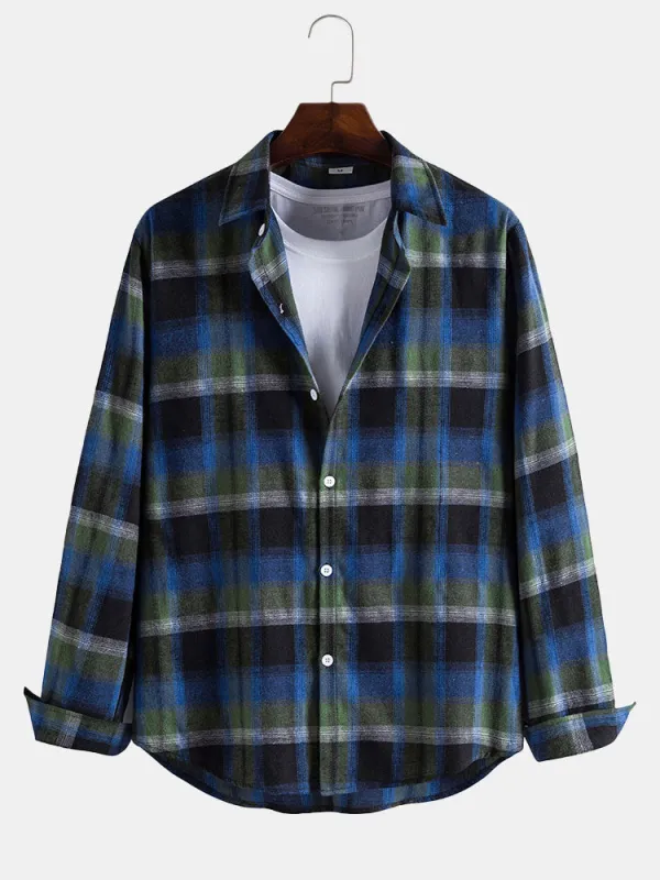 Men Plaid Button Up Shirt sold by Hoooyi