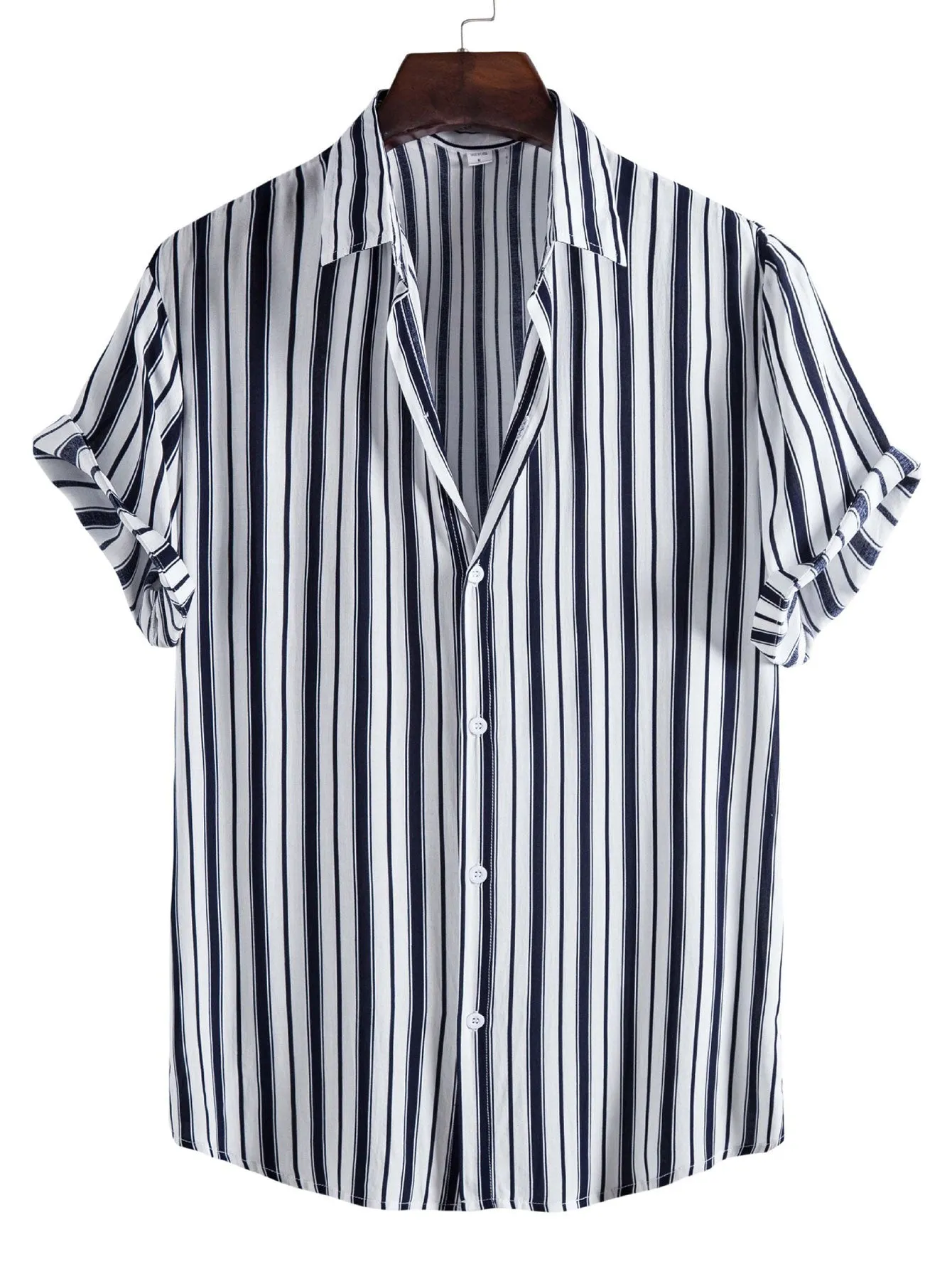 Stripes Short Sleeve Casual Shirts sold by Hoooyi product image thumbnail 3