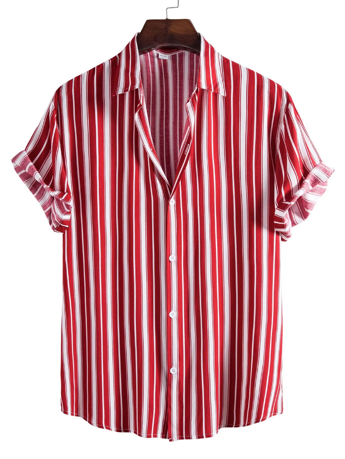 Stripes Short Sleeve Casual Shirts sold by Hoooyi product image thumbnail 4