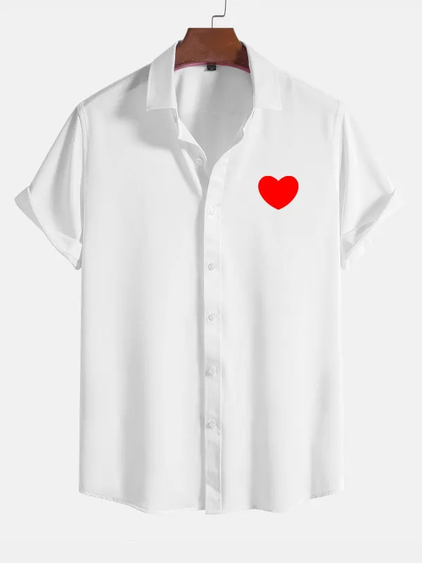 Red Heart Pattern Shirts made by Hoooyi